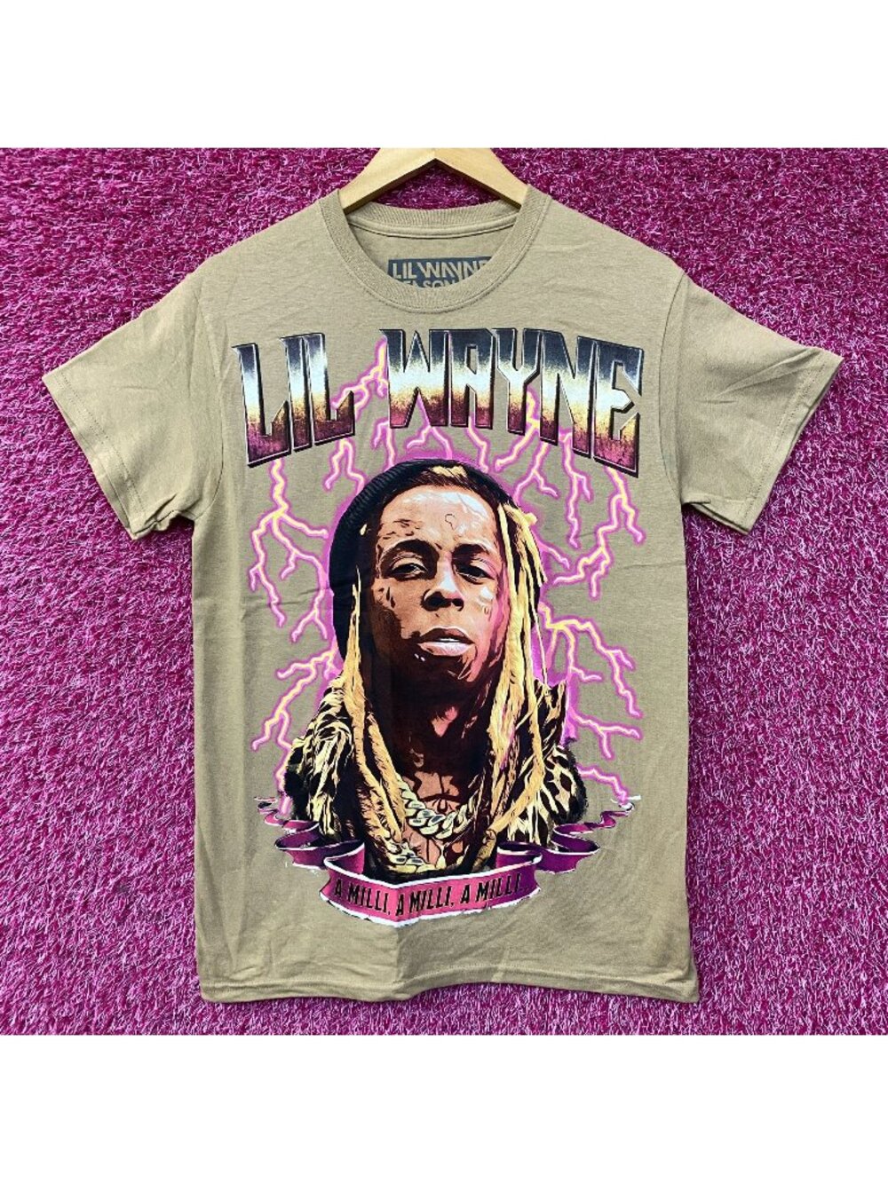 Reason Lil Wayne A Milli Lightning Brown T-Shirt Small